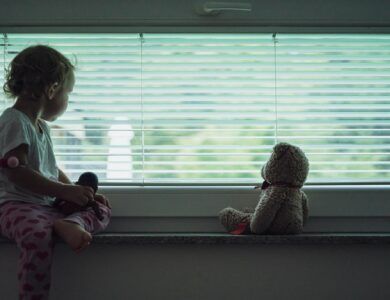 Conceptual image of child abuse and abandonment