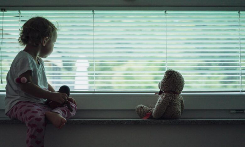 Conceptual image of child abuse and abandonment