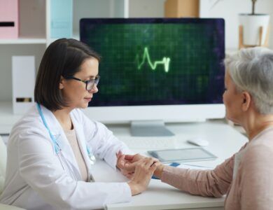 Doctor Checking Heart Rate of Senior Patient