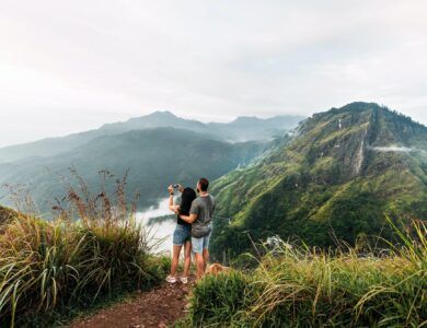 The couple travels the world. A couple in love travels to Sri Lanka. The couple travels to Asia